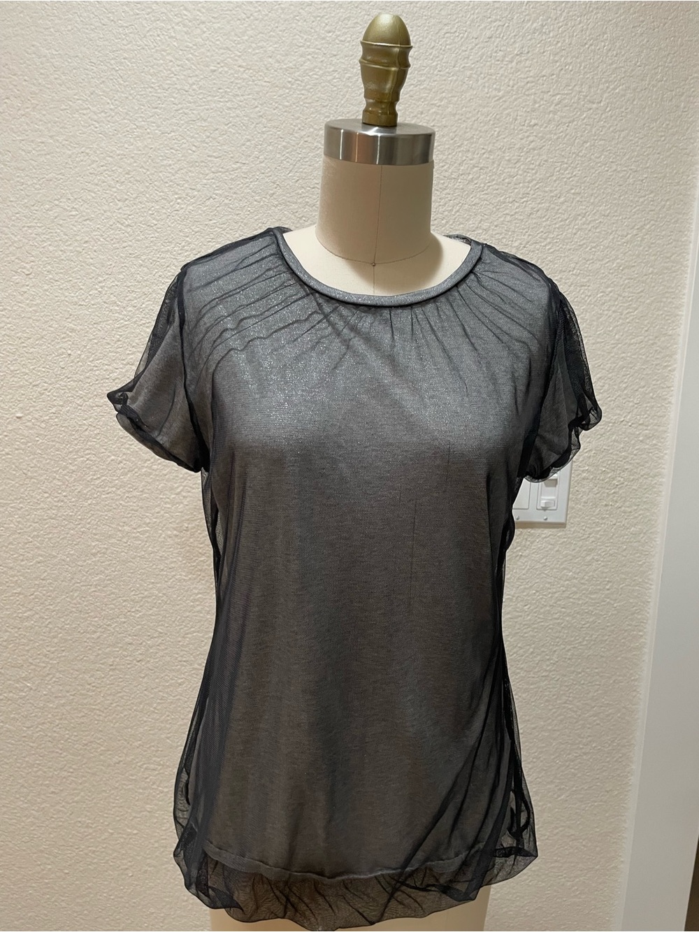 Calvin Klein Sheer Black Short Sleeve Tee